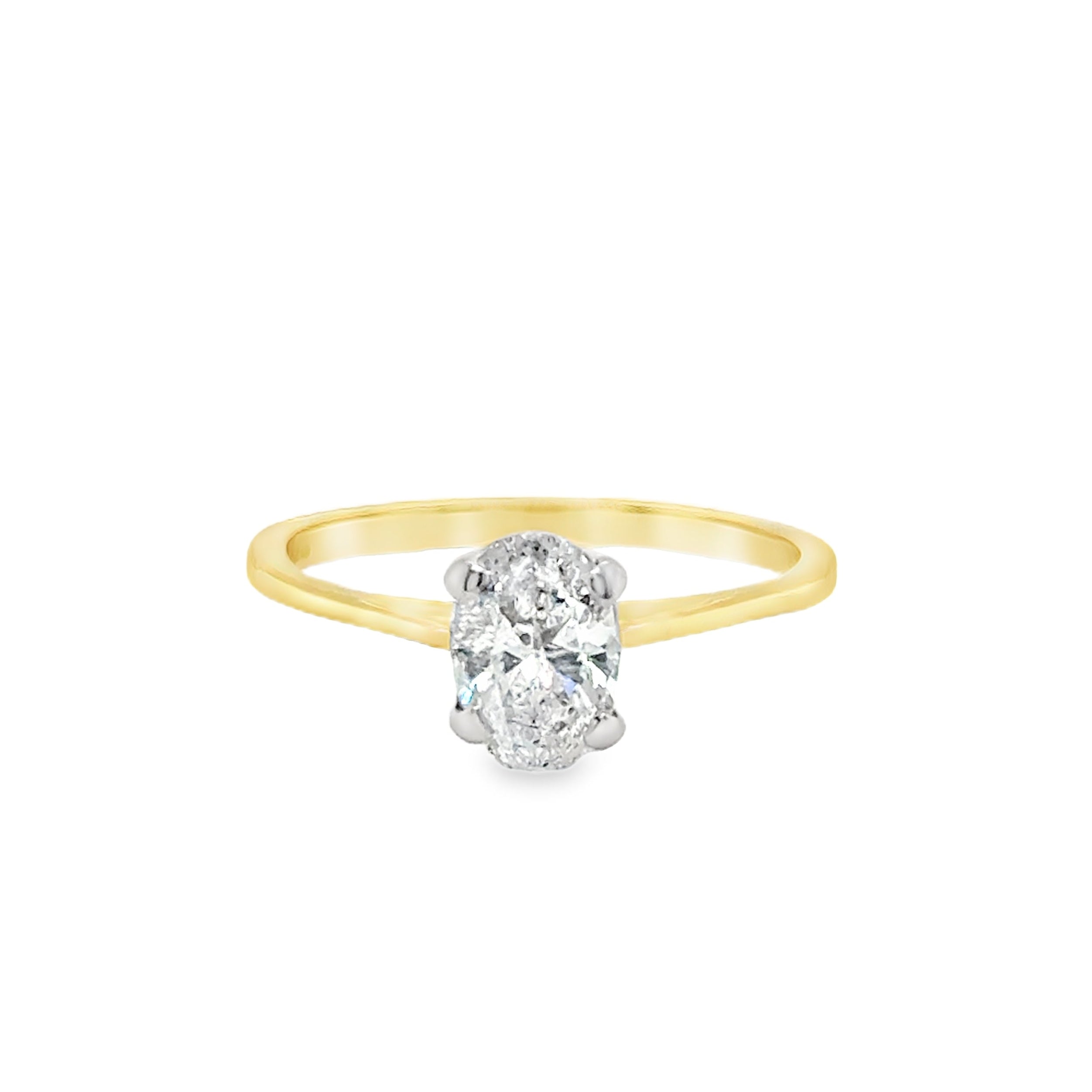 1.00ct Oval Brilliant Cut Diamond Solitaire Ring 18ct Yellow Gold