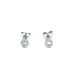 A pair of 18ct white gold bezel set stud earrings with round brilliant cut diamonds.