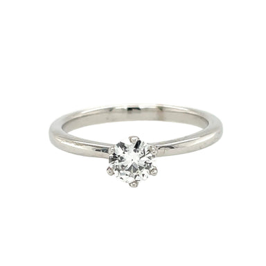 18ct White Gold 0.38ct Round Brilliant Cut Diamond Solitaire Twist Ring