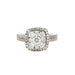18ct White Gold 0.86ct Diamond Cushion Cluster Engagement Ring Size J