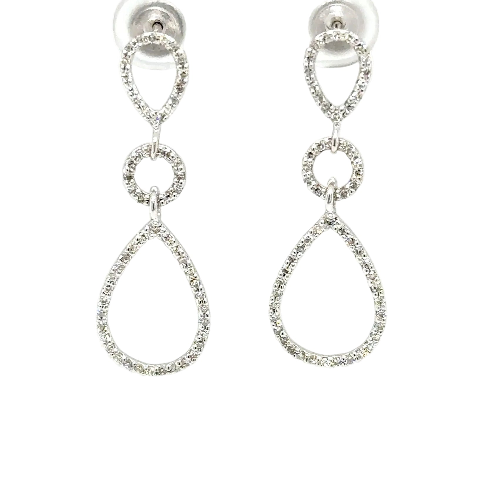 18ct White Gold 1.00ct Diamond Chandelier Drop Earrings
