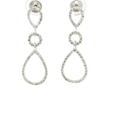 18ct White Gold 1.00ct Diamond Chandelier Drop Earrings