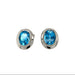 18ct White Gold 6.80ct Oval Blue Topaz Stud Earrings