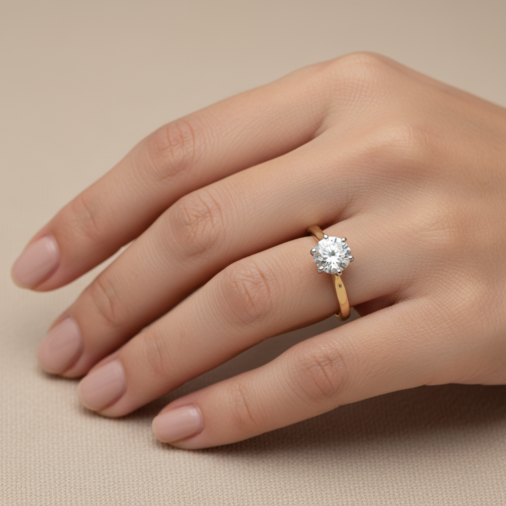 18ct Yellow Gold 1.25ct Round Brilliant Cut Diamond Solitaire Ring
