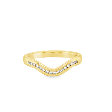 18ct Yellow Gold 2.5mm Channel Set Diamond Shaped Wedding Band Ring