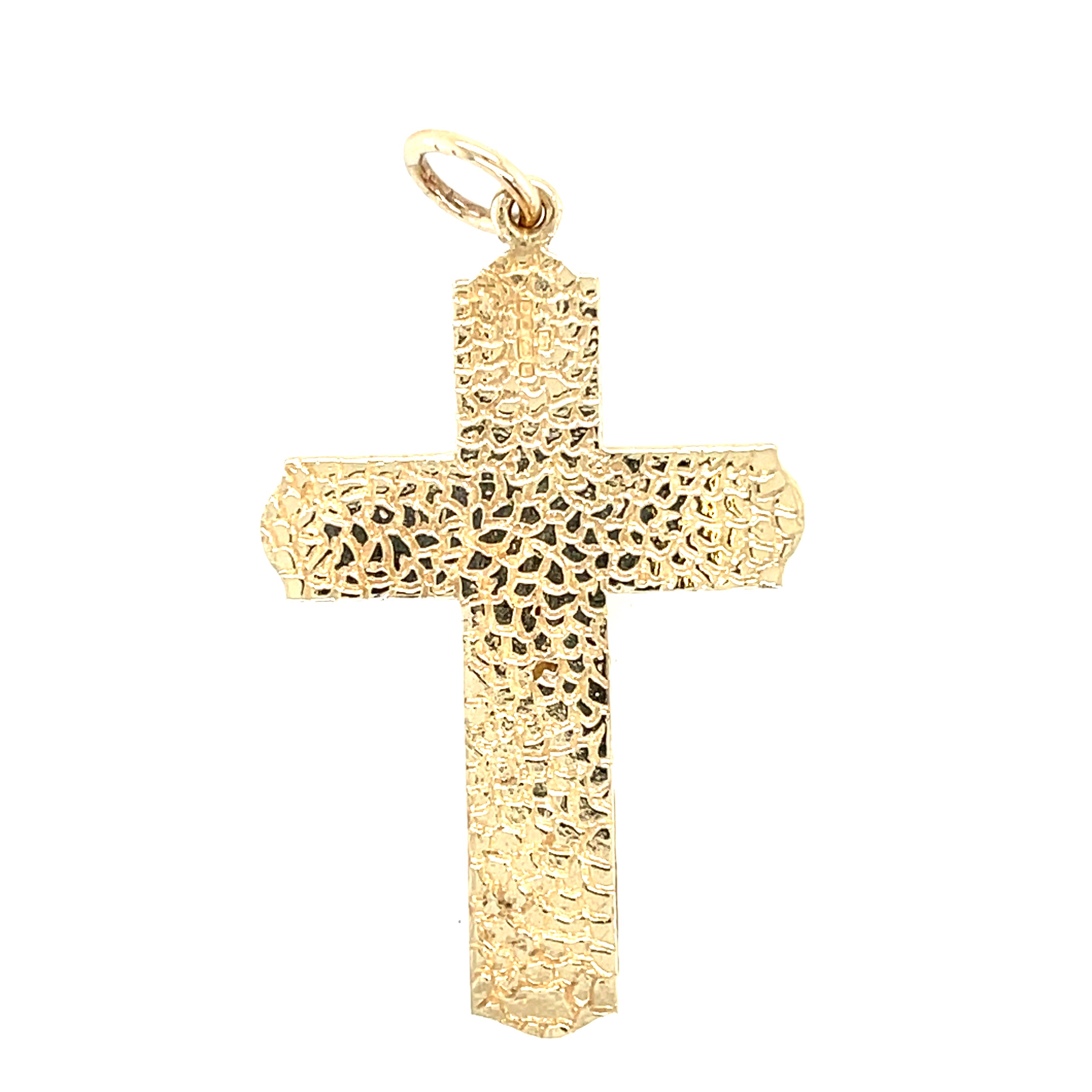 9ct Yellow Gold Patterned Crucifix Pendant