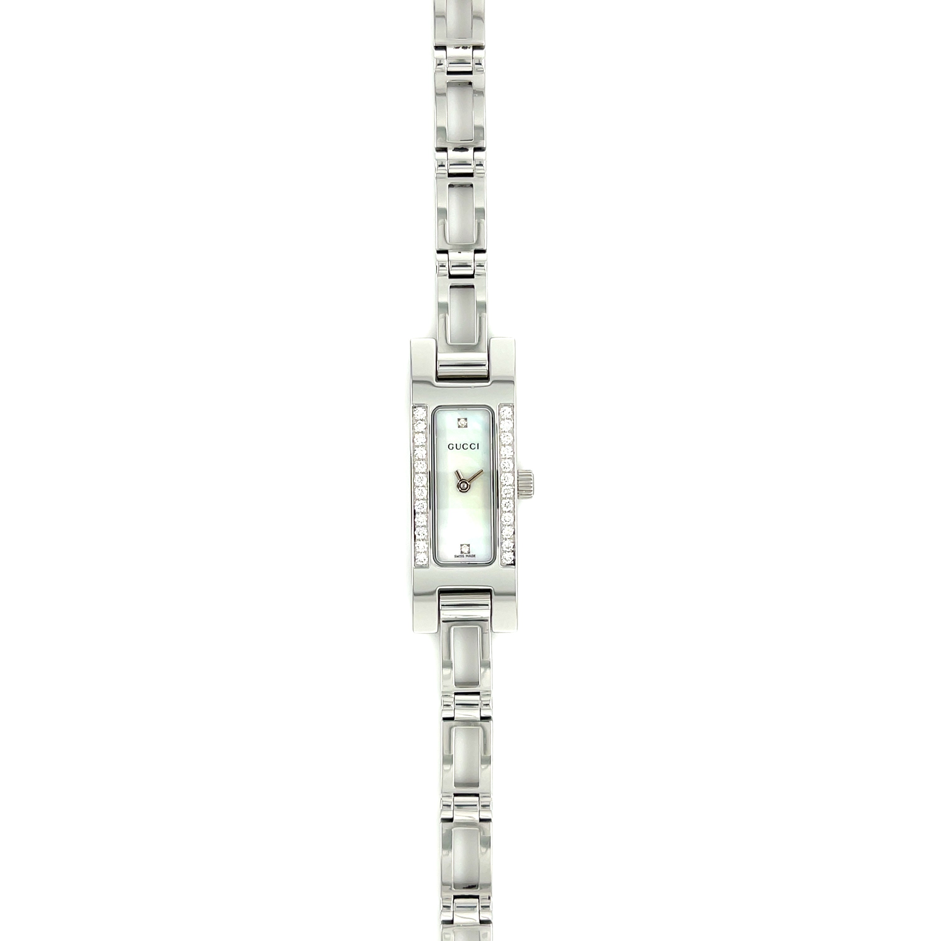 GUCCI 3900L Ladies Diamond Mother of Pearl Watch SOLD