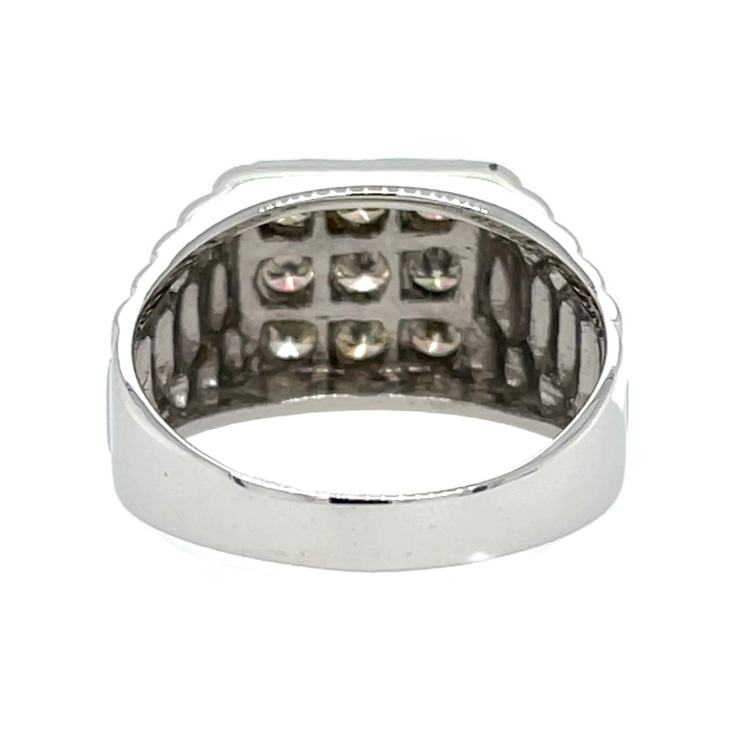 18ct White Gold 1.00ct Diamond Square Signet Ring