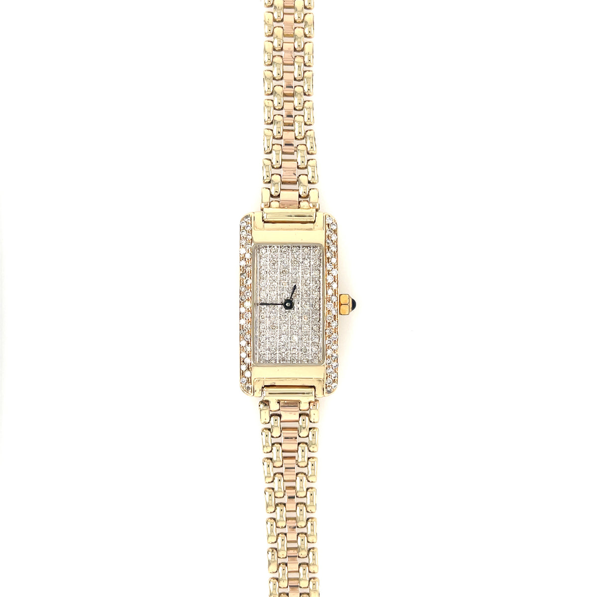 9ct Yellow Gold Diamond Ladies Bracelet Dress Watch — Louis Meyer