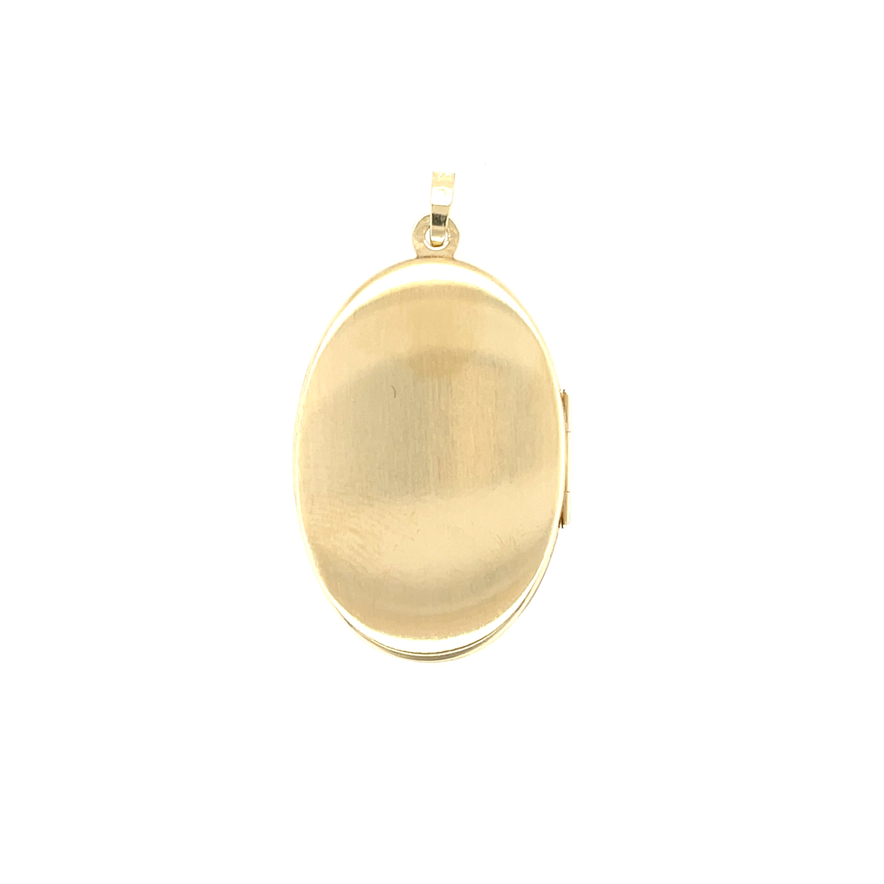 9ct Yellow Gold Oval Floral Engraved Locket Pendant