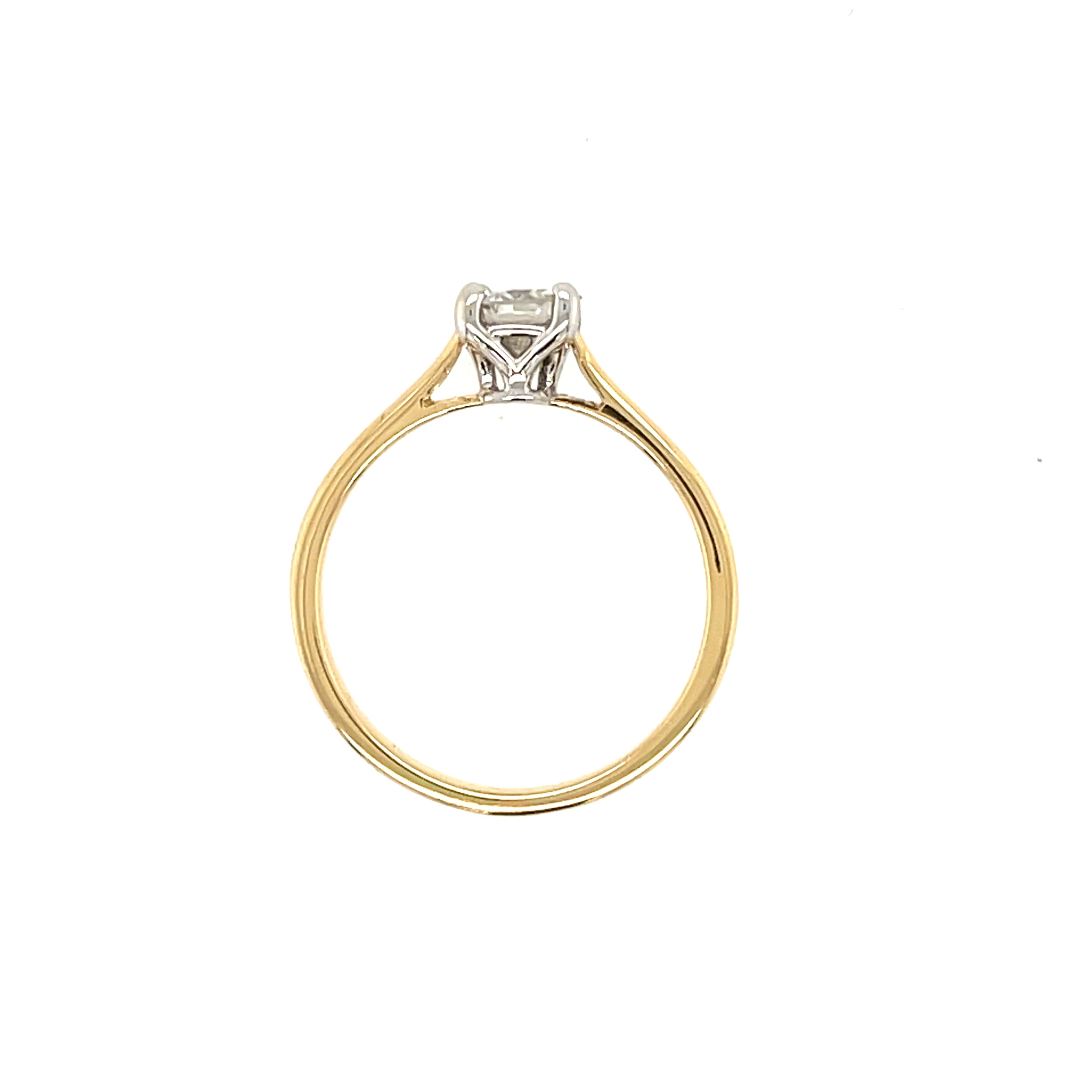 18ct Yellow Gold 0.50ct Round Brilliant Cut Diamond Solitaire Ring