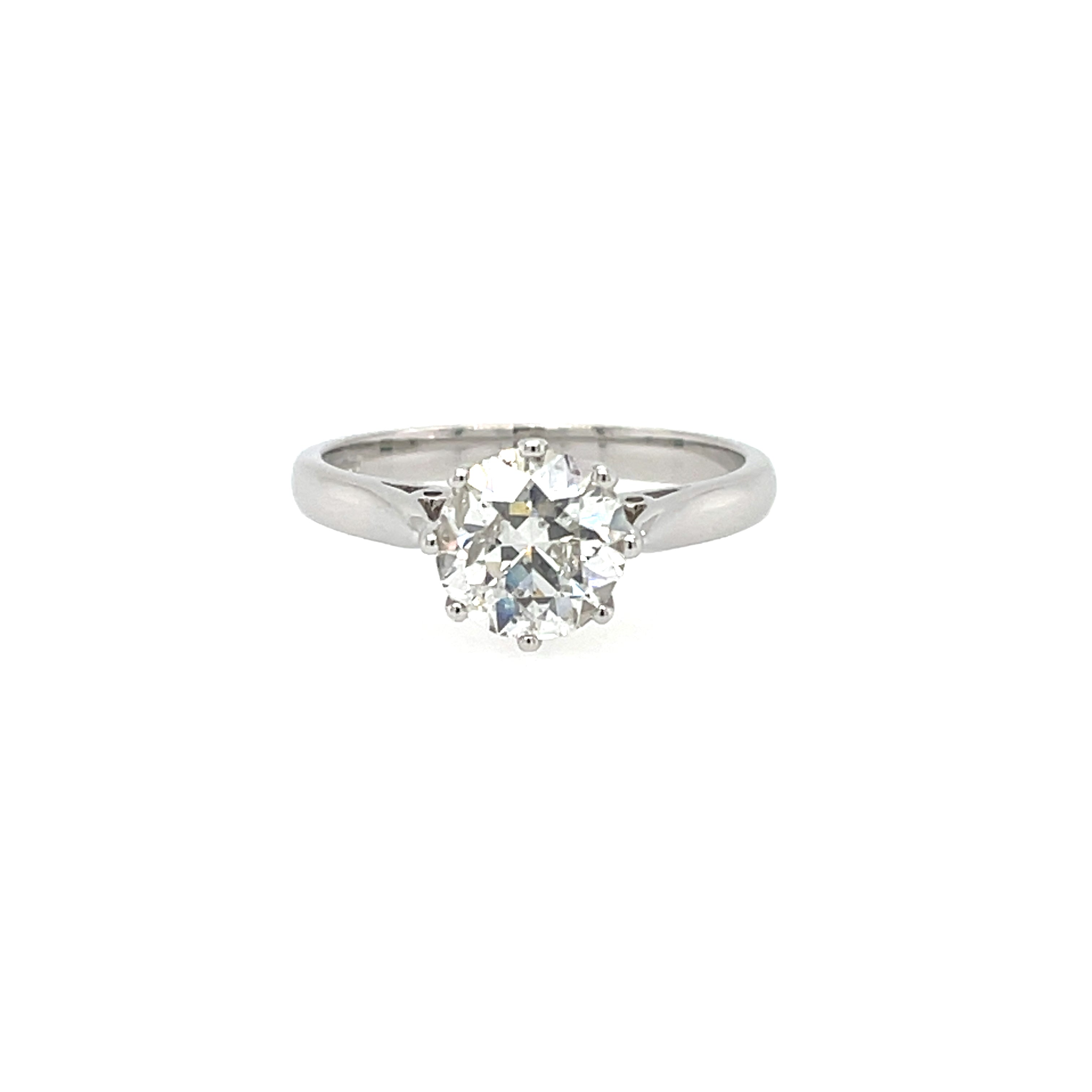 18ct White Gold 1.73ct Old European Cut Diamond Solitaire Ring SOLD