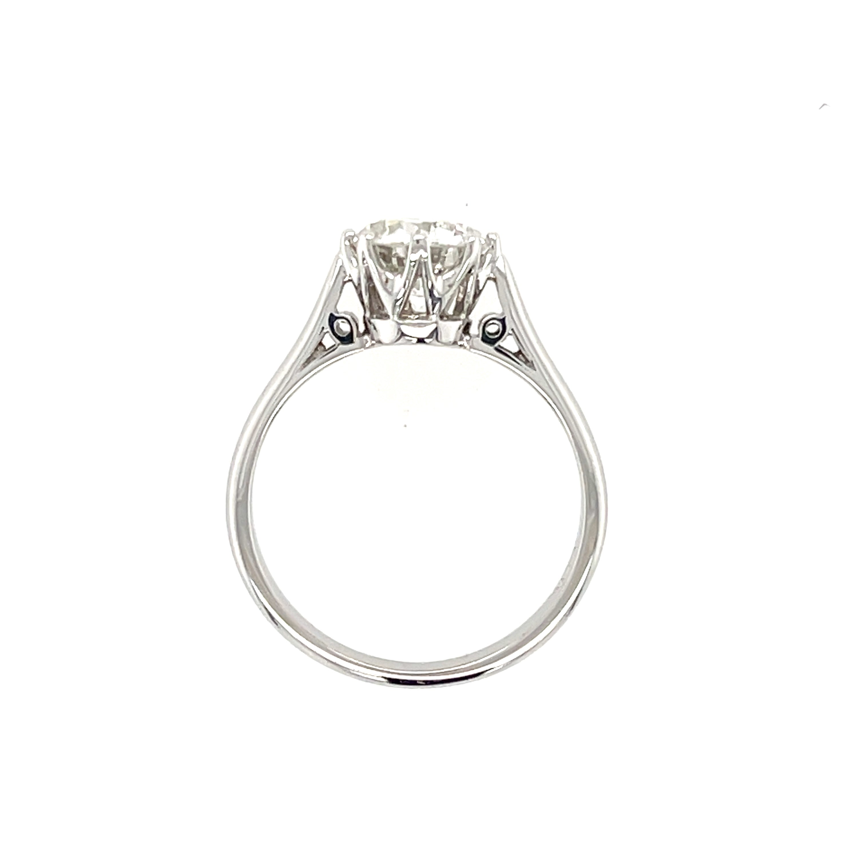 18ct White Gold 1.73ct Old European Cut Diamond Solitaire Ring SOLD