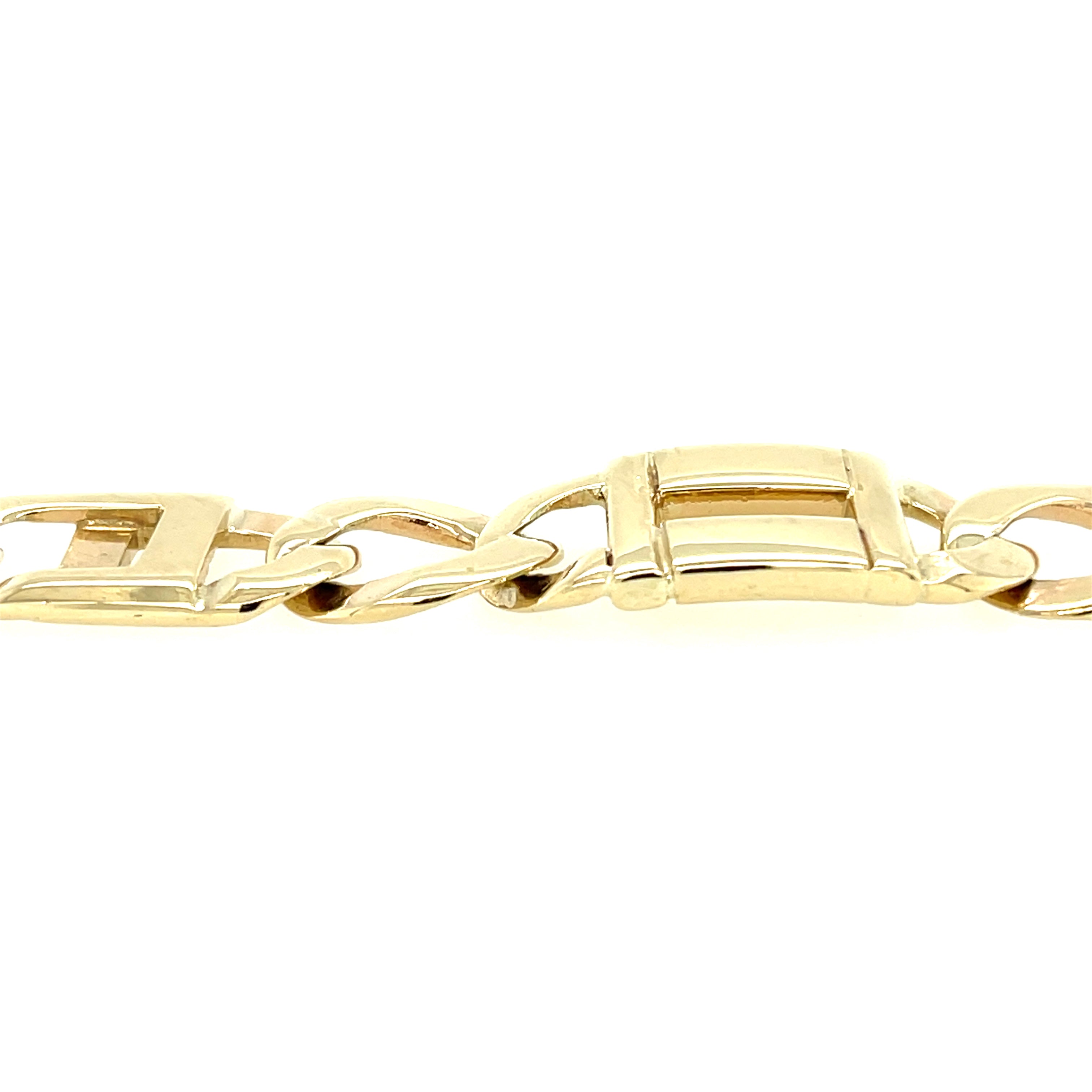 9ct Yellow Gold 9.5 Inch Fancy Mixed Link Bracelet - 41.73g