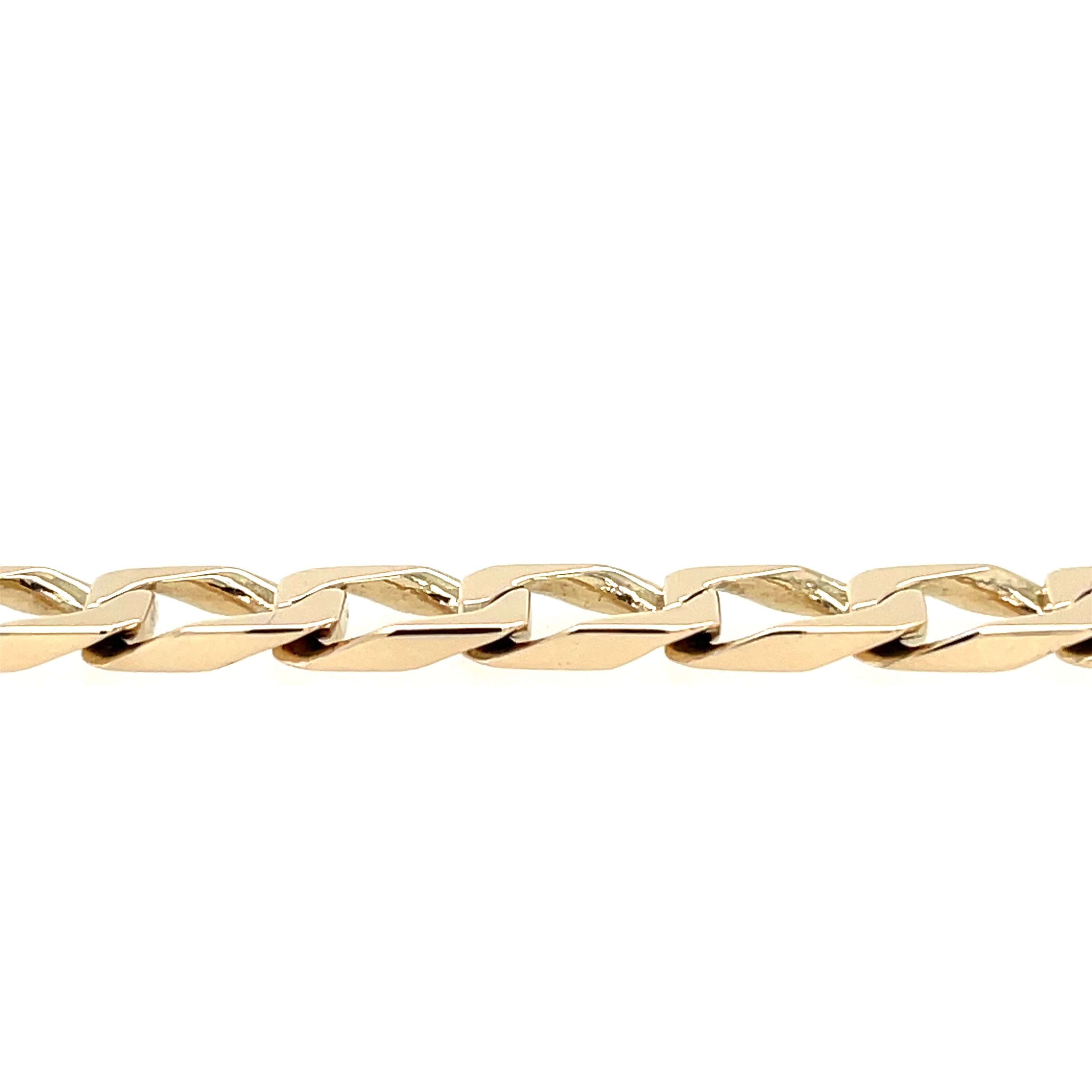 9ct Yellow Gold 8.5 Inch Square Curb Link Bracelet - 20.01g