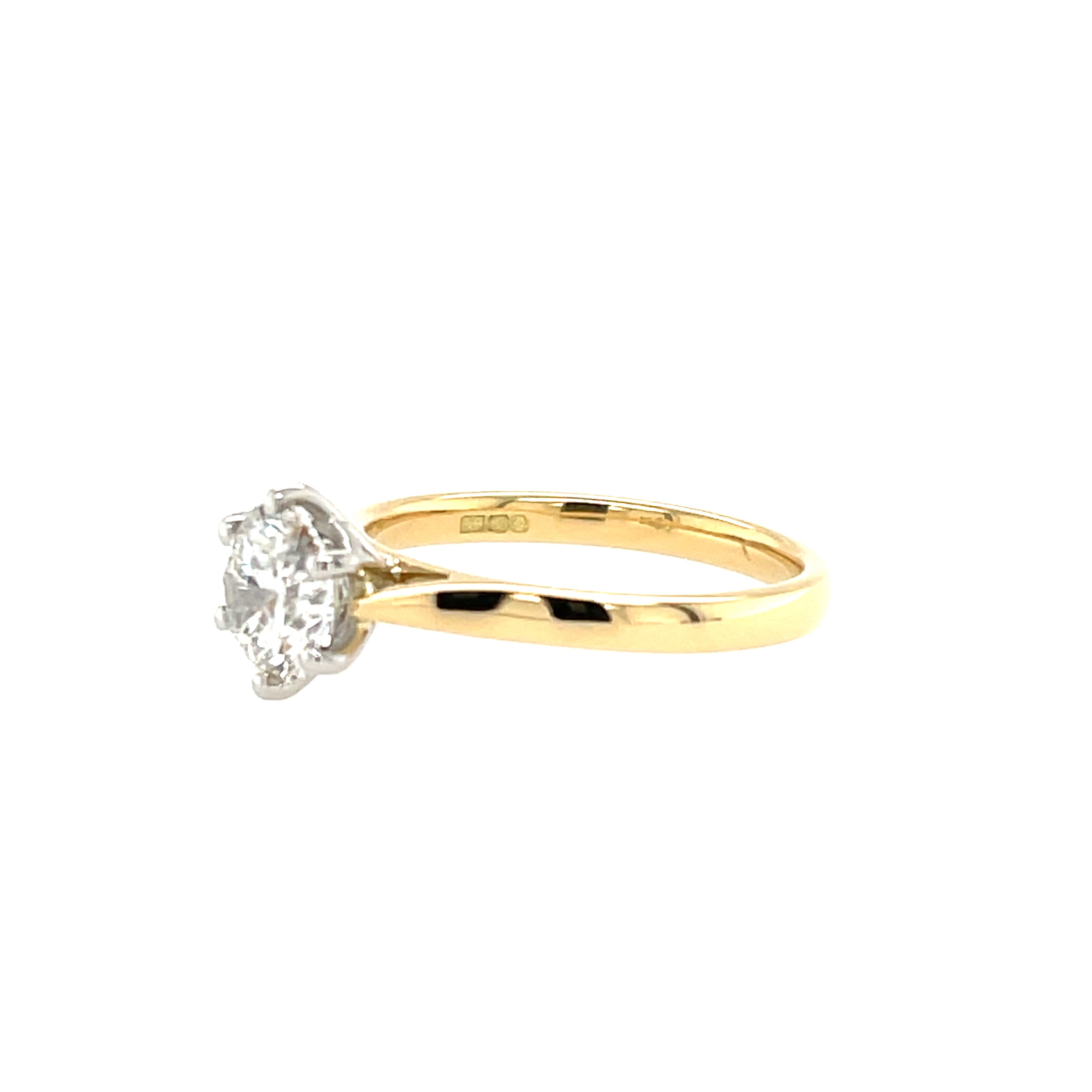 18ct Yellow Gold 1.25ct Round Brilliant Cut Diamond Solitaire Ring