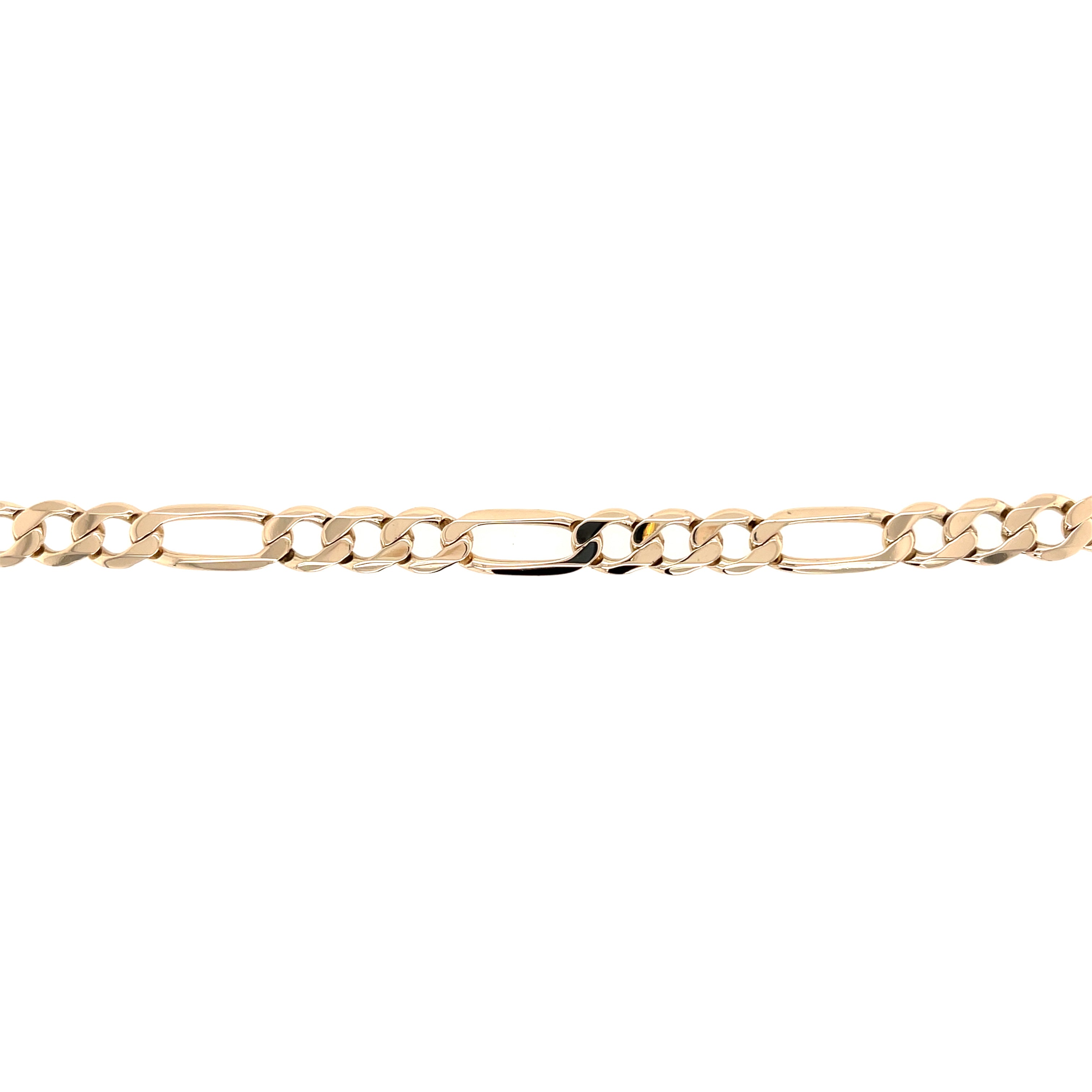 9ct Yellow Gold 8.5 Inch Figaro Link Bracelet - 10.47g
