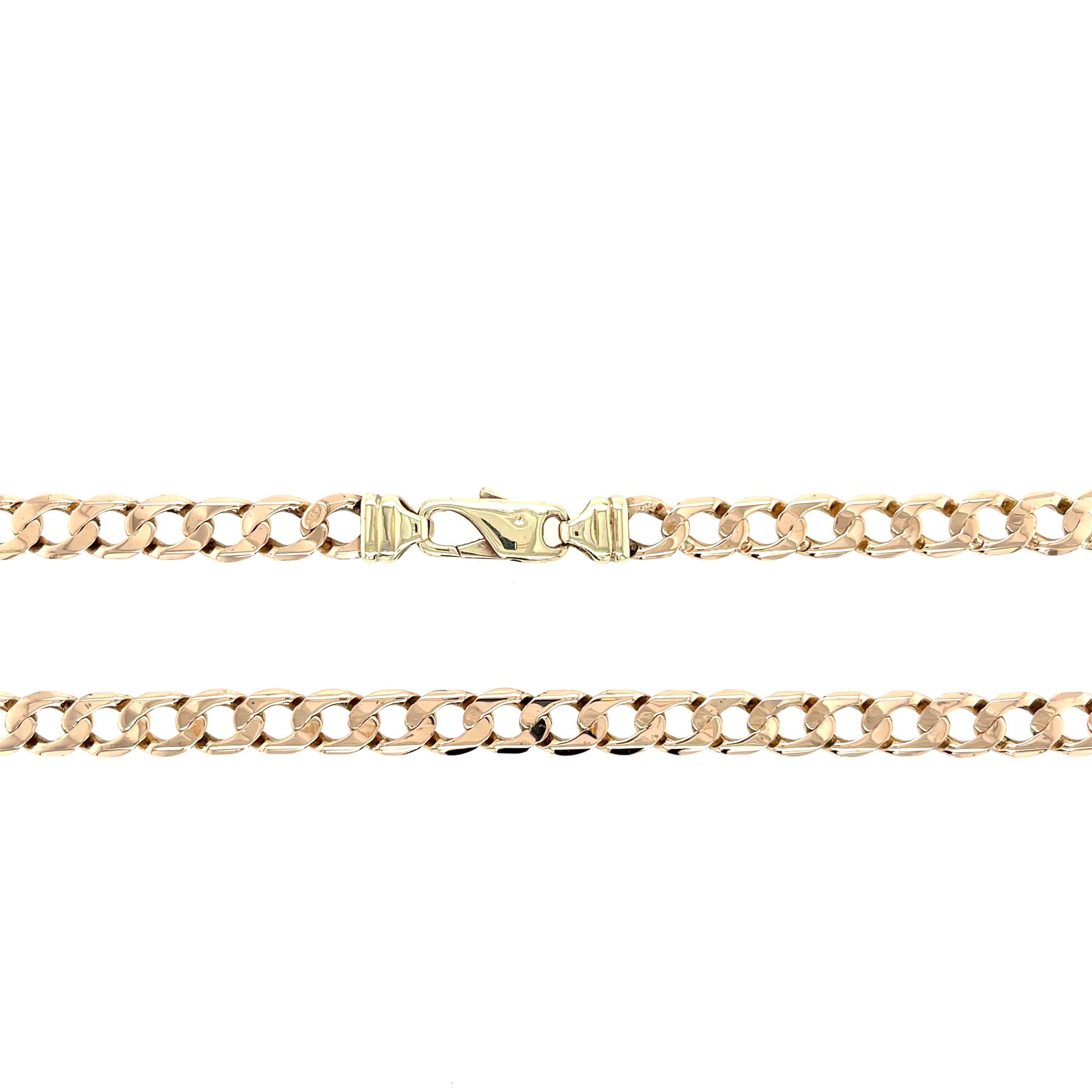 9ct Yellow Gold 22 Inch Curb Link Chain - 30.12g