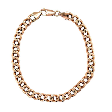 9ct Rose Gold 8.5"/21.25cm Hollow Curb Link Bracelet - 8.98g