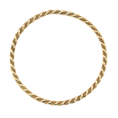 9ct Yellow 8.5"/21.25cm Gold Solid Rope Slave Bangle - 20.21g