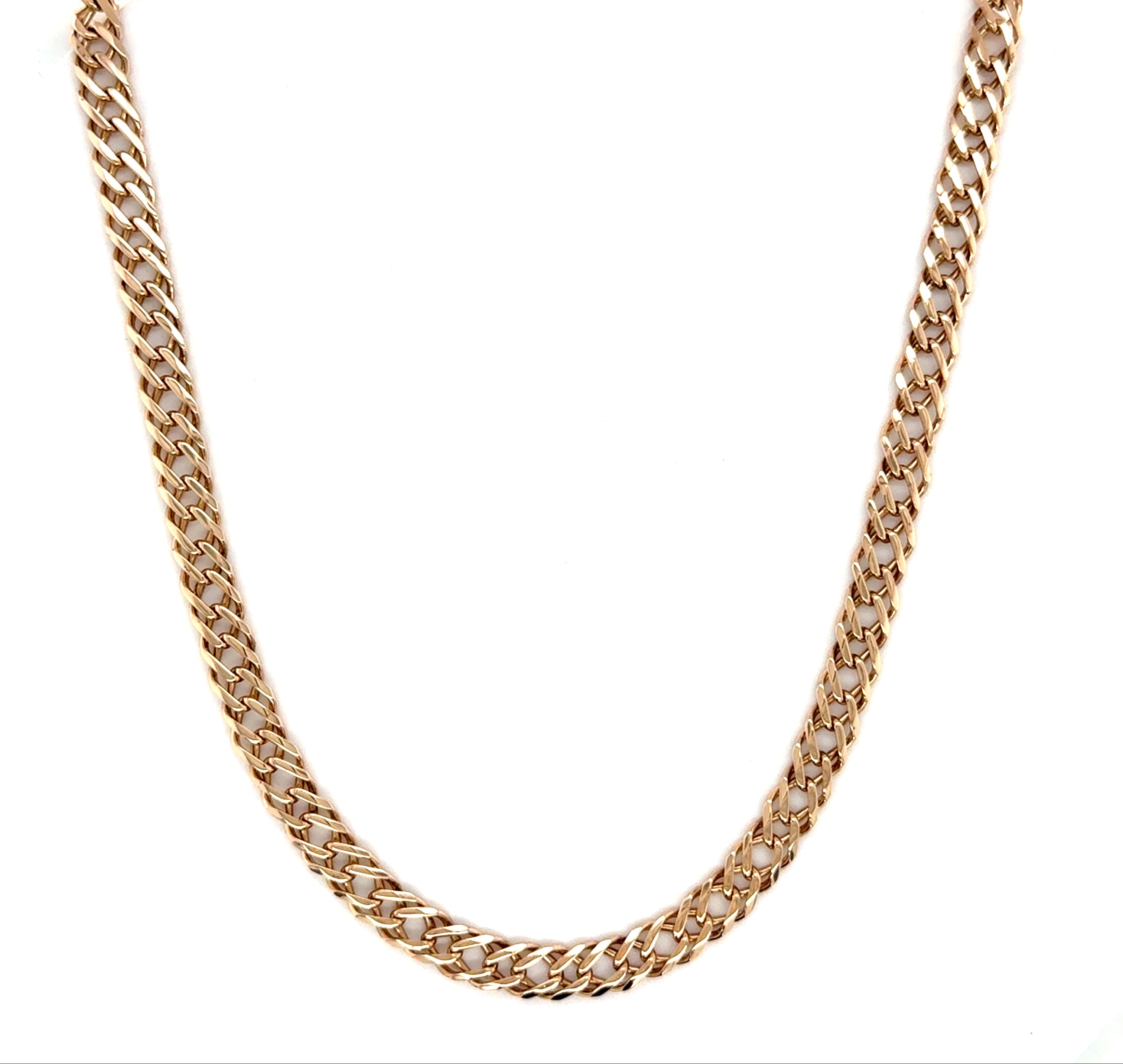 9ct Yellow Gold 20"/50cm Double Link Curb Chain Necklace - 19.45g
