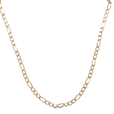 9ct Yellow Gold 22"/55cm Figaro Link Chain Necklace - 5.87g