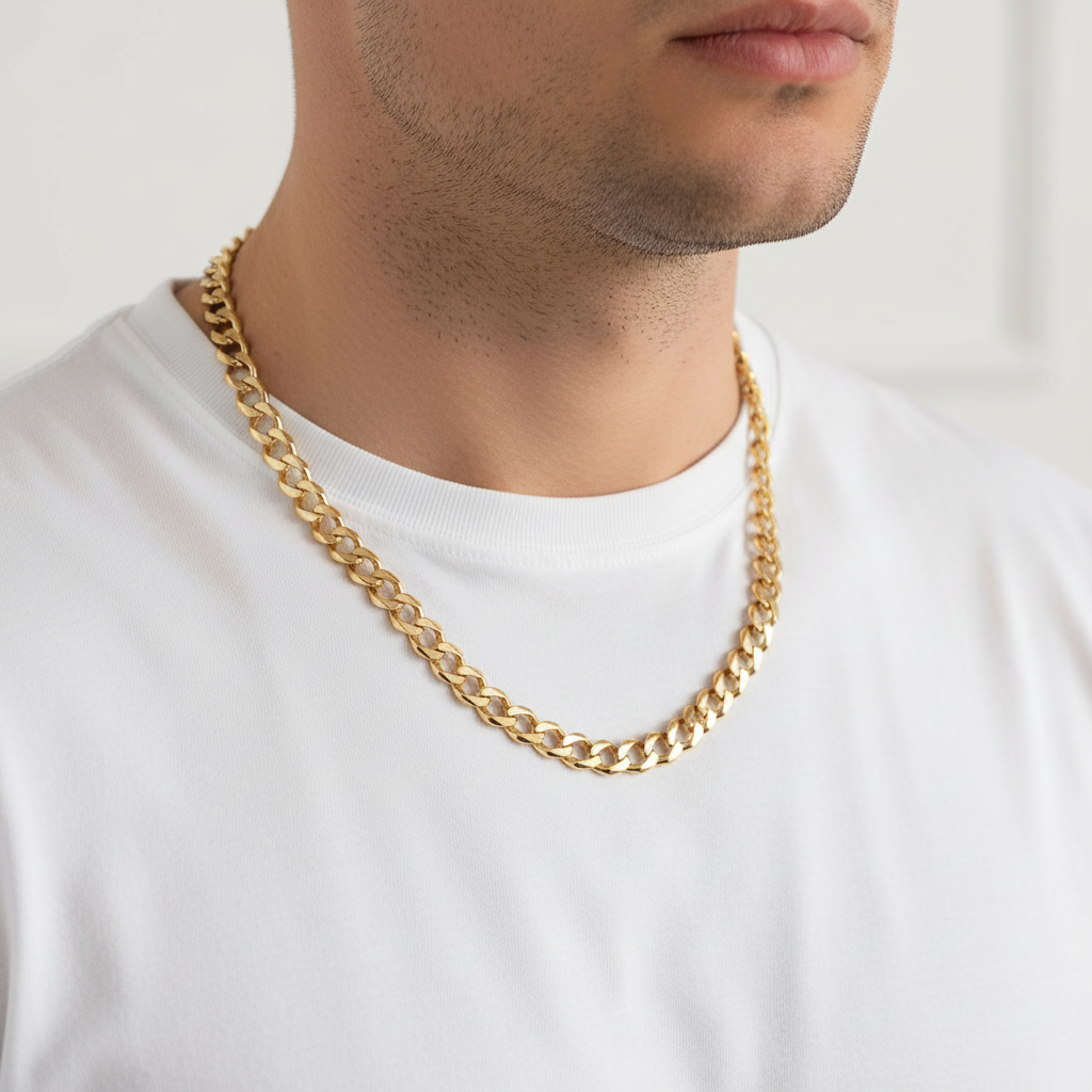 9ct Yellow Gold 24"/60cm Heavy Curb Chain Necklace - 91.15g