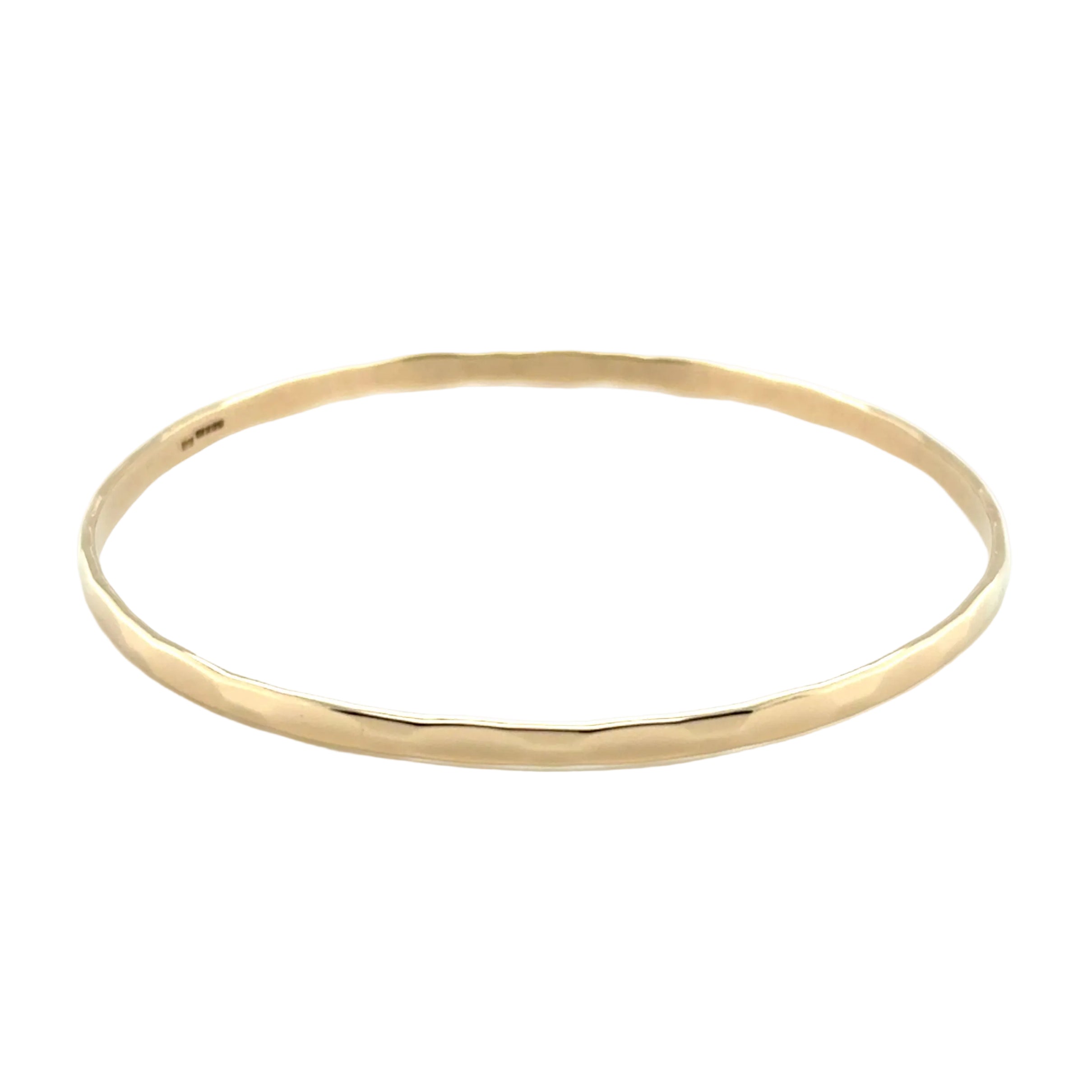 9ct Yellow Gold 3mm Wide 7.5"/18.75cm Slave Bangle - 8.55g