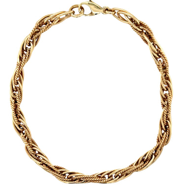 9ct Yellow Gold 7.5"/18.57cm Woven Link Bracelet - 9.20g