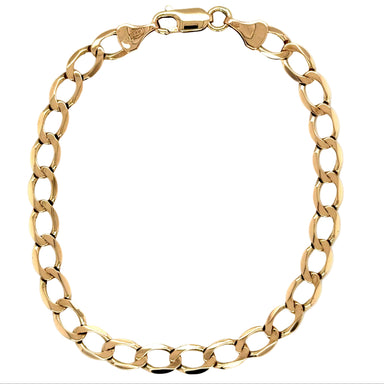 9ct Yellow Gold 7.5"/18.75cm Curb Link Bracelet - 4.73g