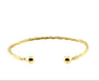 9ct Yellow Gold 7"/17.50cm Twisted Solid Torque Bangle - 8.60g
