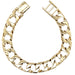 9ct Yellow Gold 8.5"/21.25cm Square Patterned & Polished Curb Bracelet - 36.00g