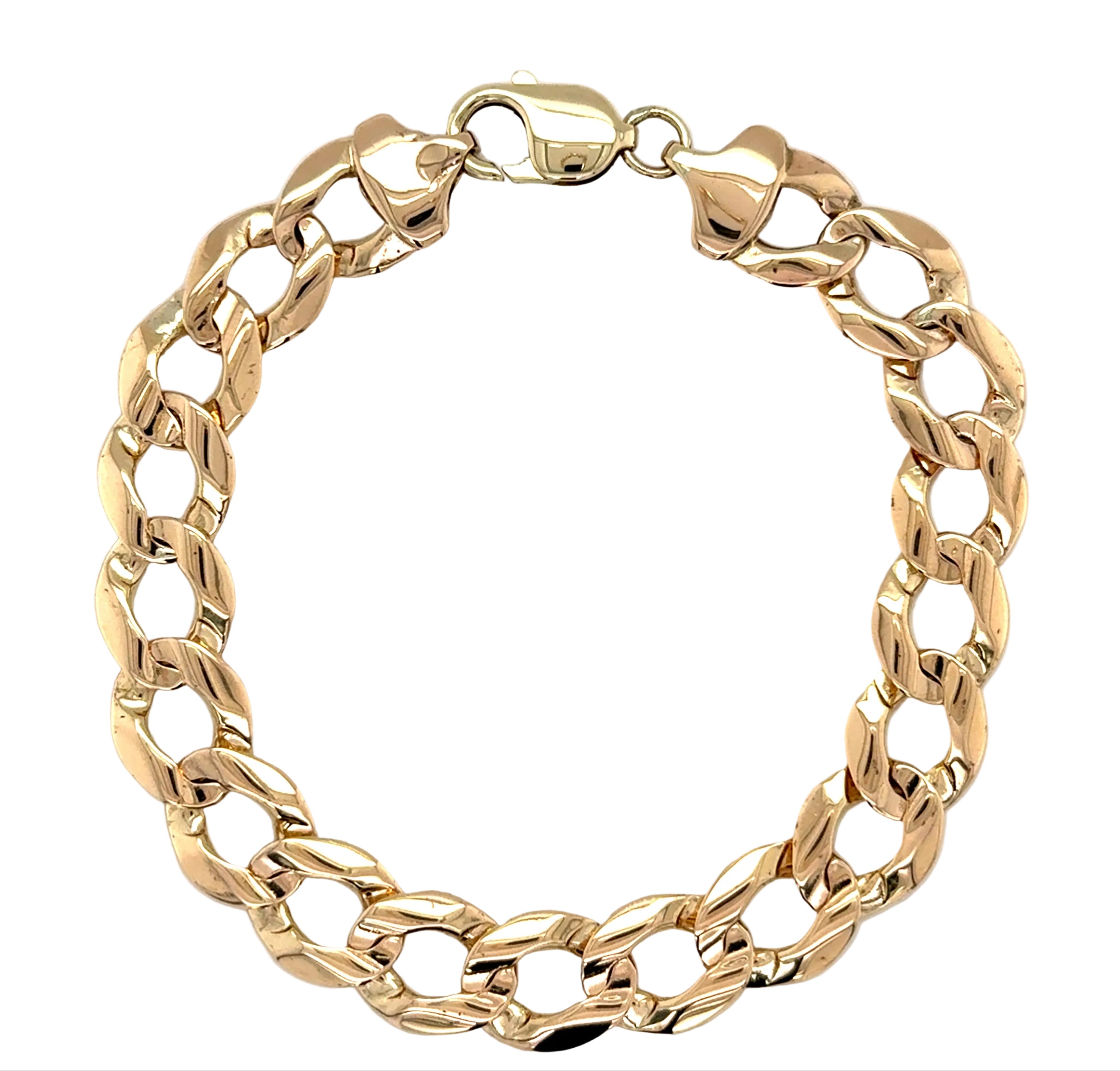 9ct Yellow Gold 8.75"/21.88cm Curb Link Bracelet - 26.63g