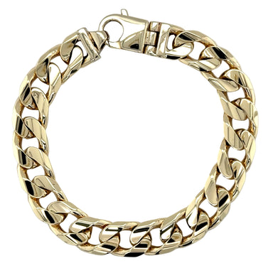9ct Yellow Gold 9"/22.50cm Heavy Curb Link Bracelet - 66.50g