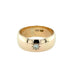 9ct Yellow Gold Diamond Set 9mm Wide Vintage Wedding Band Size X
