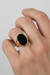 9ct Yellow Gold Oval Black Onyx Signet Ring Vintage London 1975