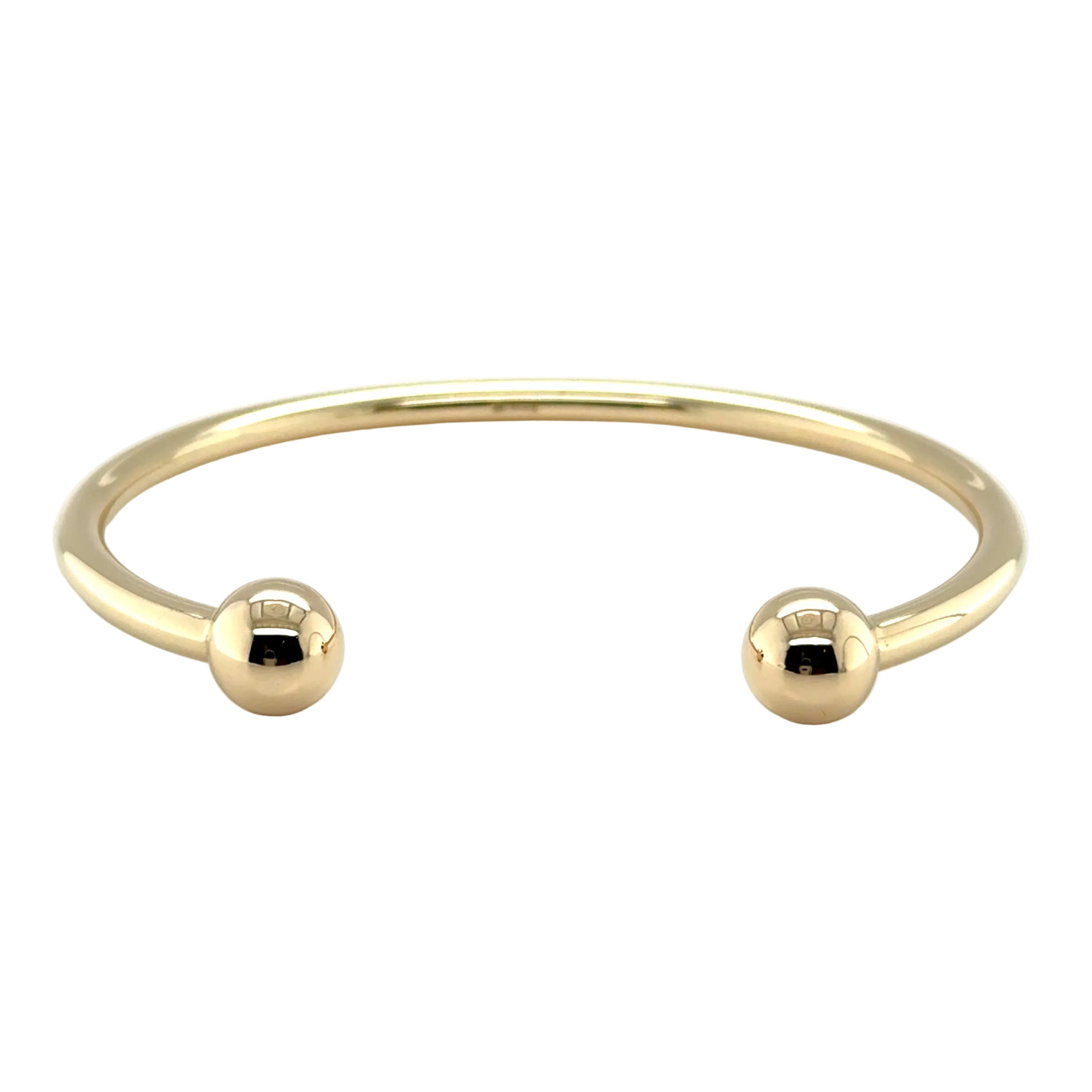 9ct Yellow Gold Solid 8"/20cm Torque Bangle - 24.02g