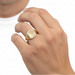 9ct Yellow Gold Vintage Diamond Set Rectangular Signet Ring London 1979