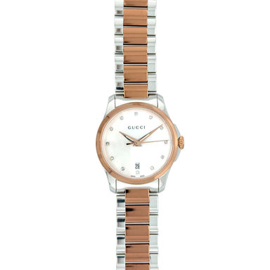 GUCCI G Timeless Ladies Watch YA126544 Mother Of Pearl & Diamonds