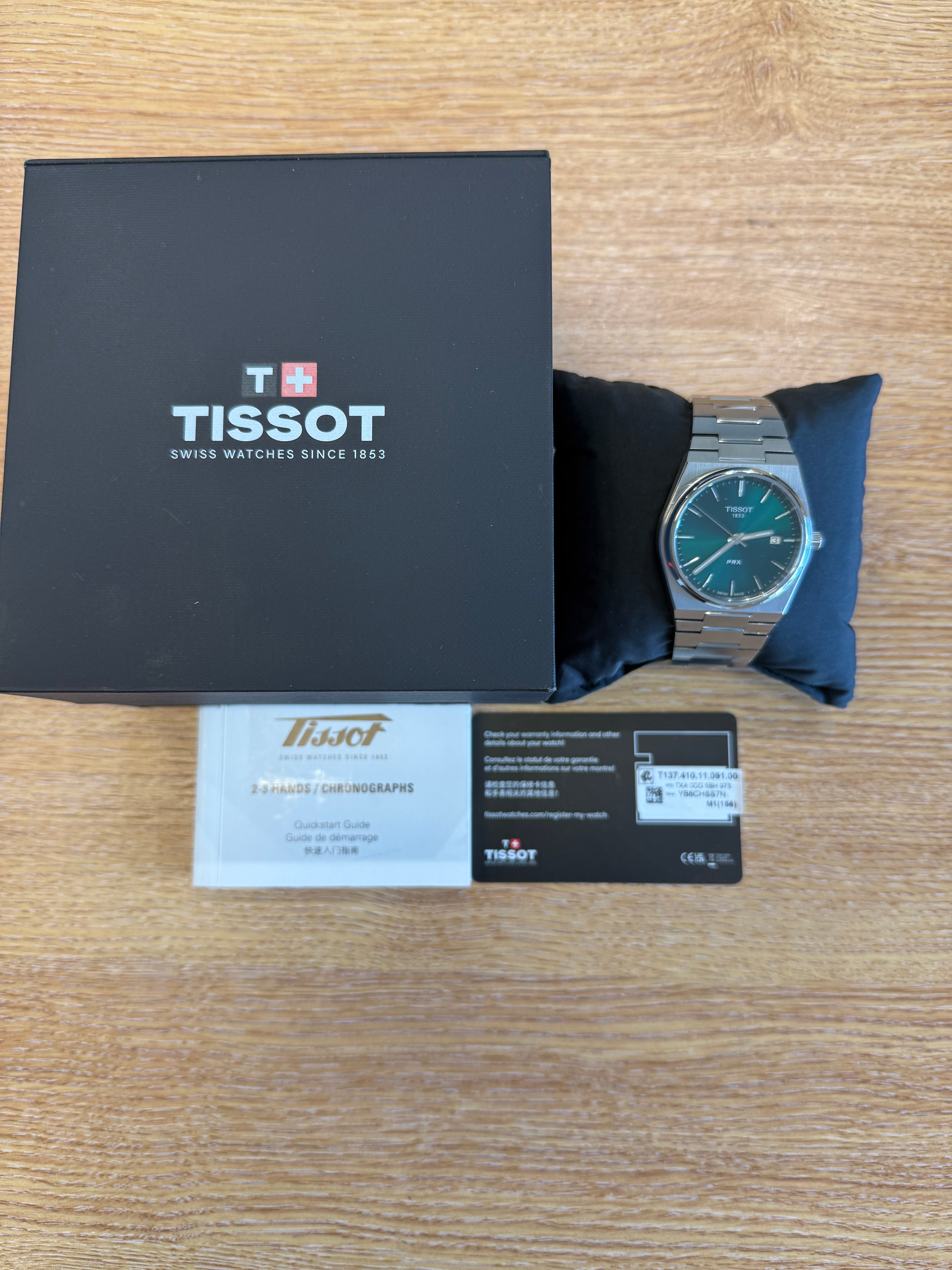 TISSOT PRX 40mm Green Dial Quartz Watch T137.410.11.091.00