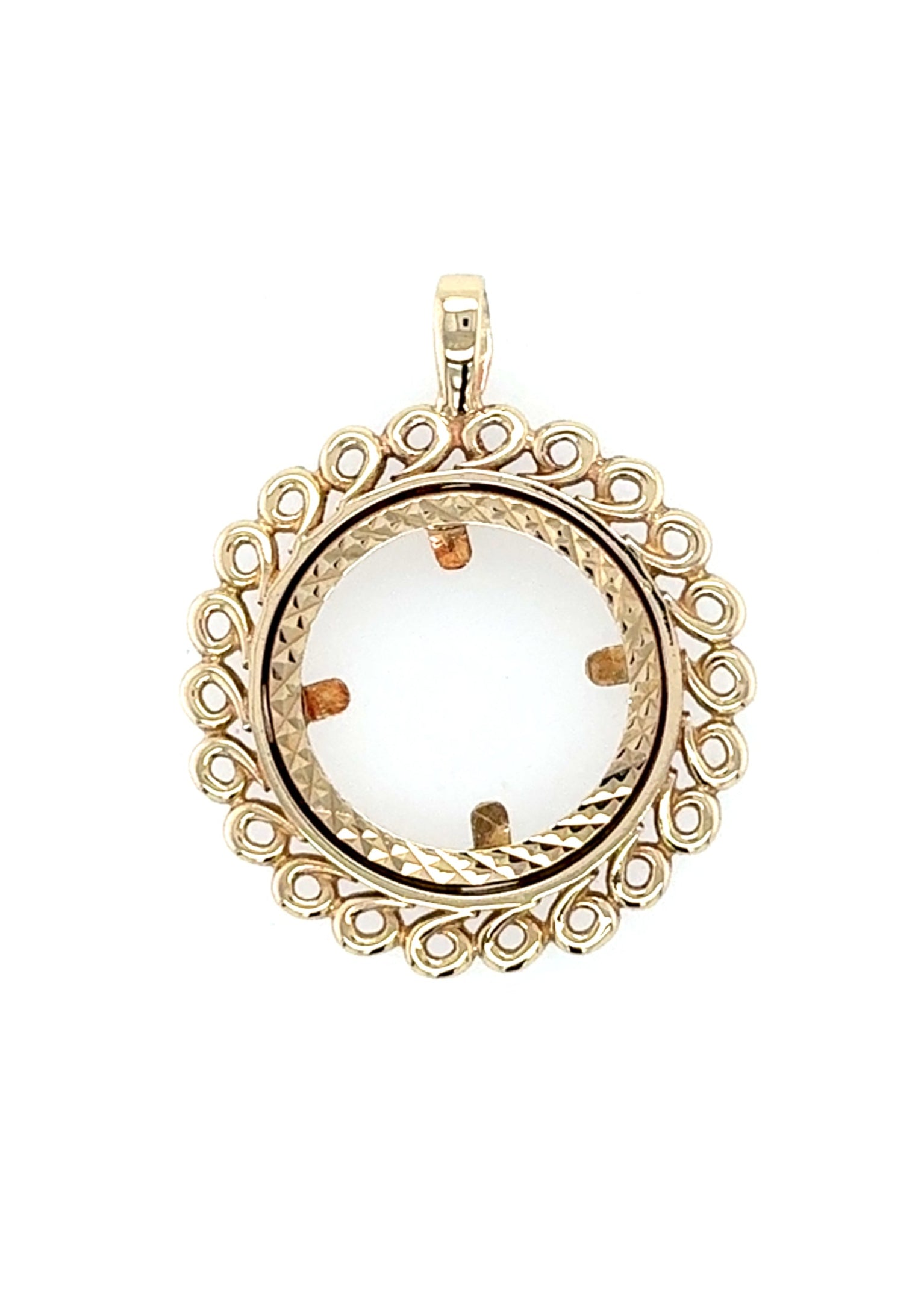 9ct Yellow Gold Half Sovereign Pendant Mount - 4.04g