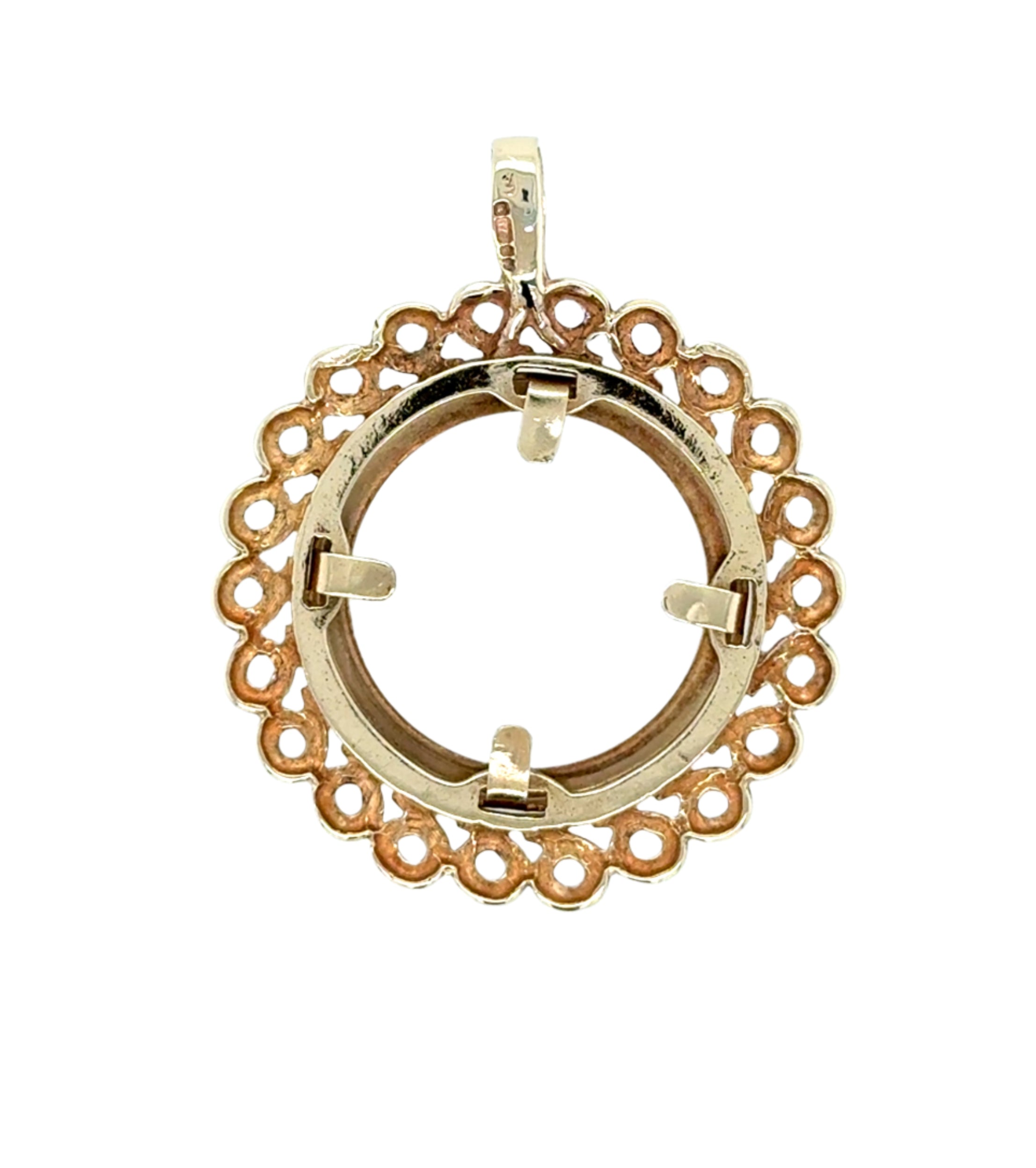 9ct Yellow Gold Half Sovereign Pendant Mount - 4.04g