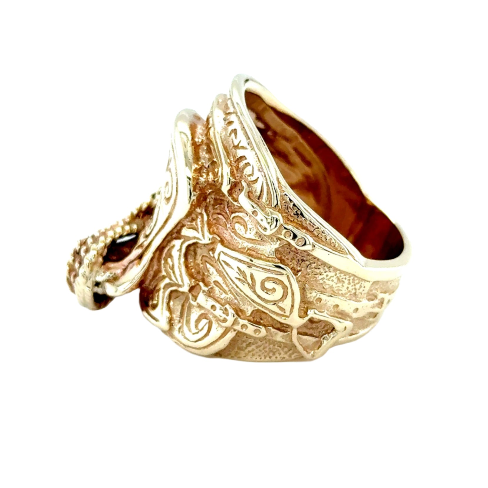 9ct Yellow Gold Large Heavyweight Saddle Ring Size Z - 33.55g