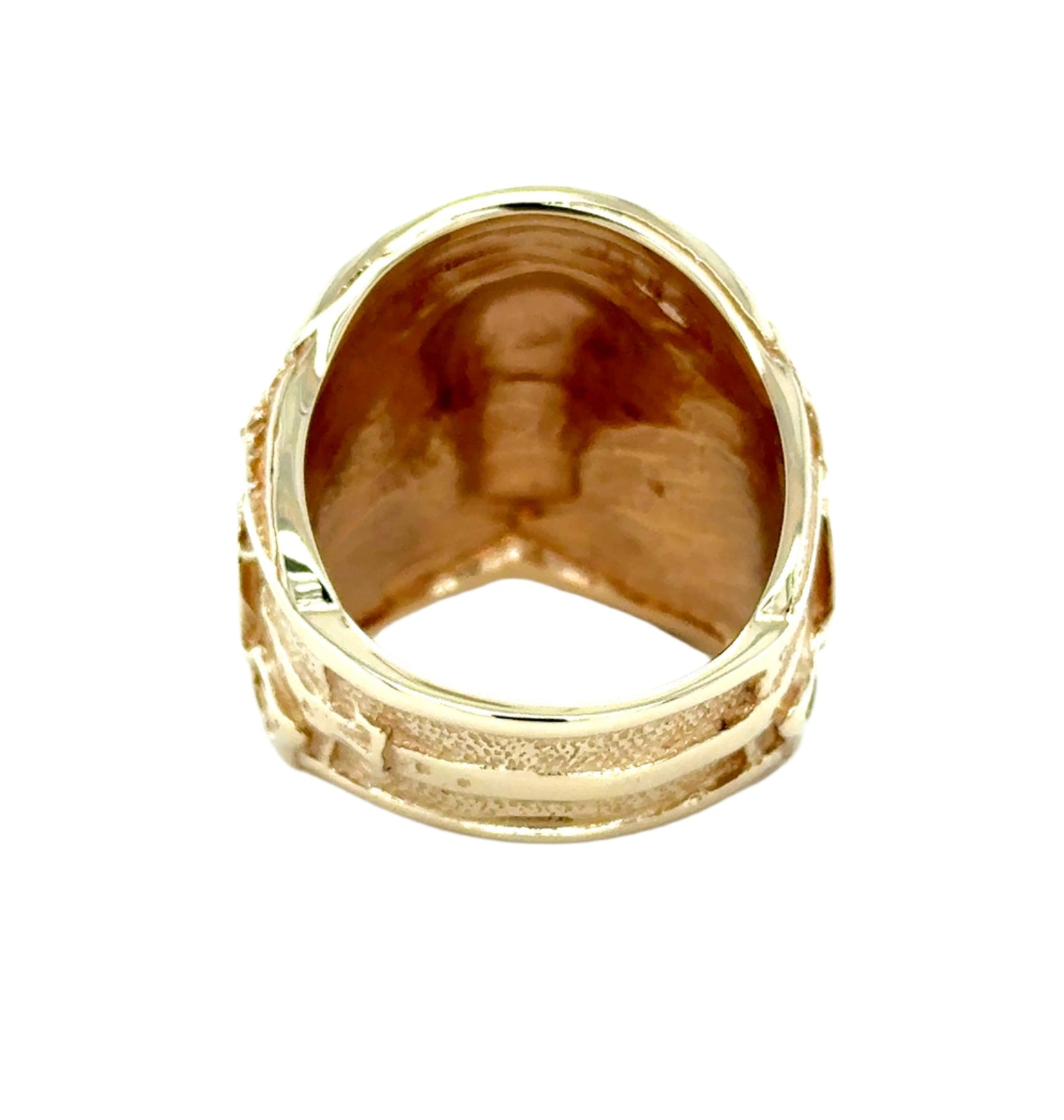 9ct Yellow Gold Large Heavyweight Saddle Ring Size Z - 33.55g