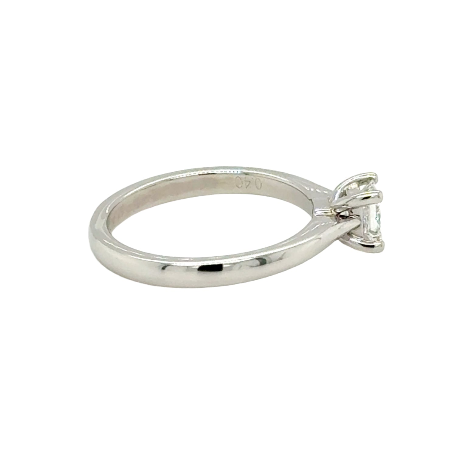 Platinum 0.40ct Princess Cut Diamond Solitaire Ring F VS2