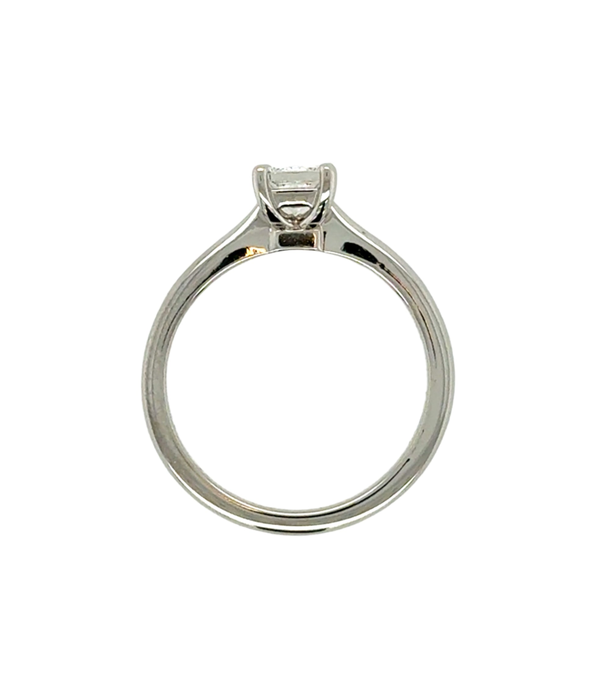 Platinum 0.40ct Princess Cut Diamond Solitaire Ring F VS2