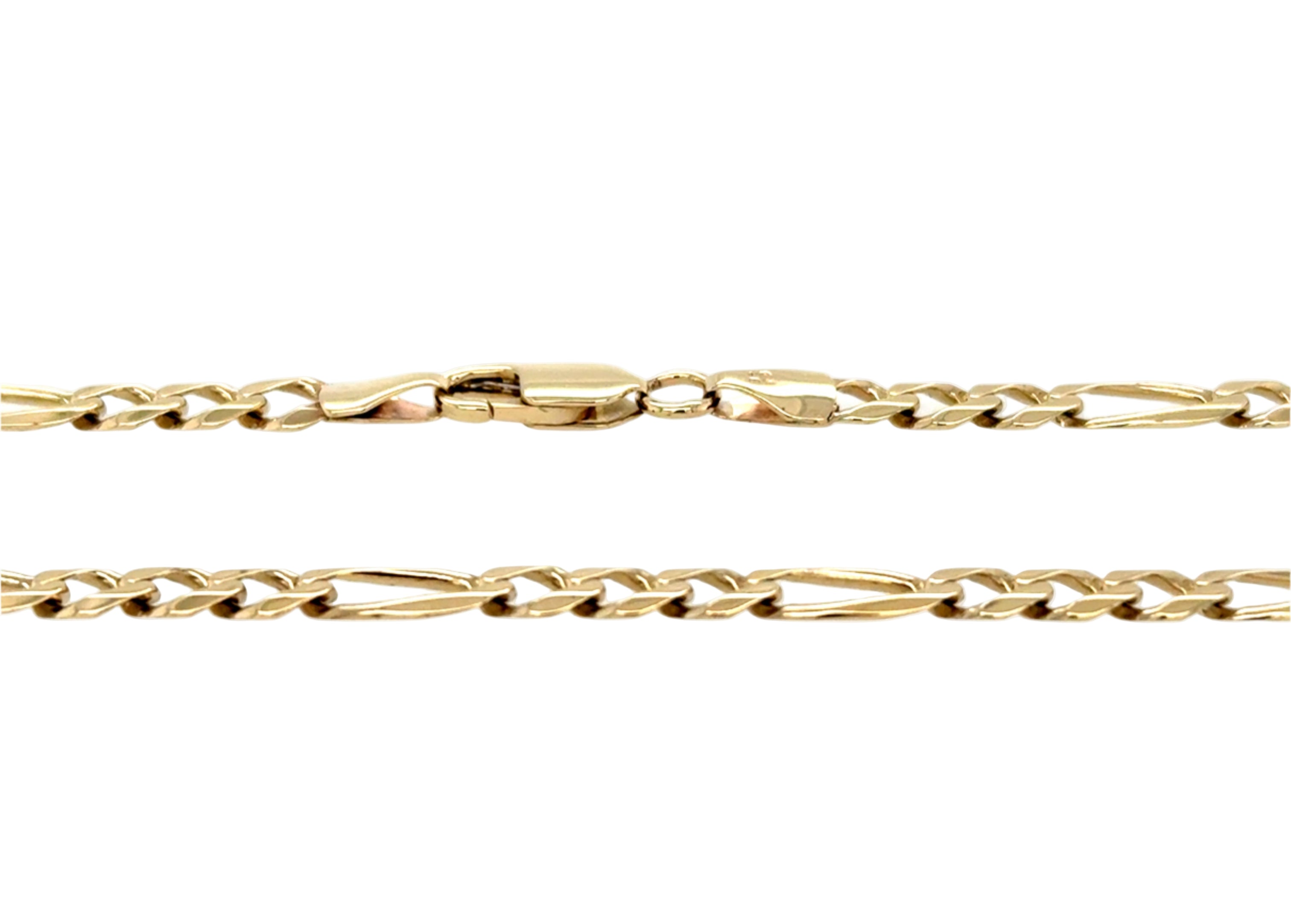 9ct Yellow Gold 22 Inch Figaro Link Chain - 13.28g
