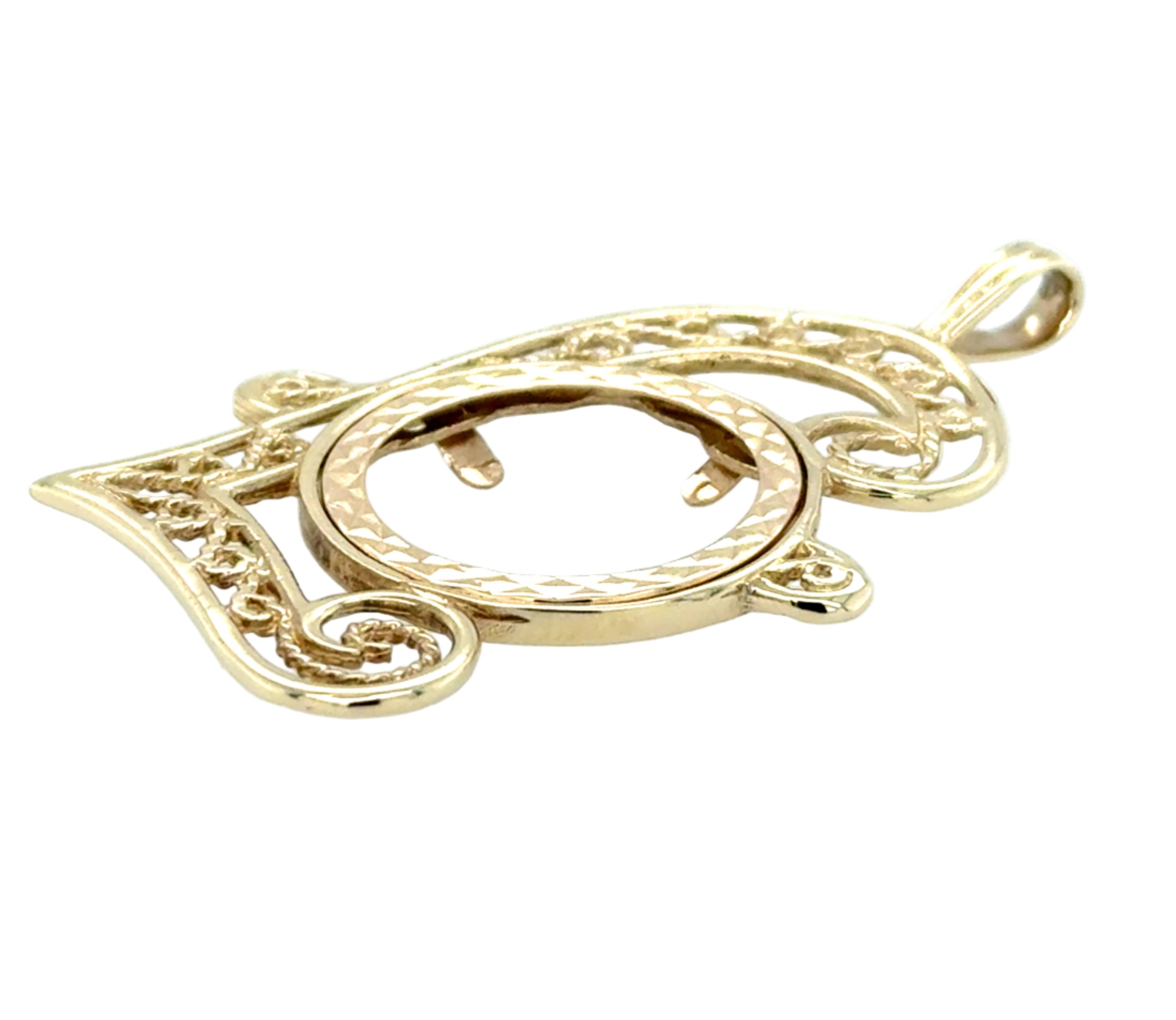 9ct Yellow Gold Half Sovereign Pound Sign Pendant Mount SOLD