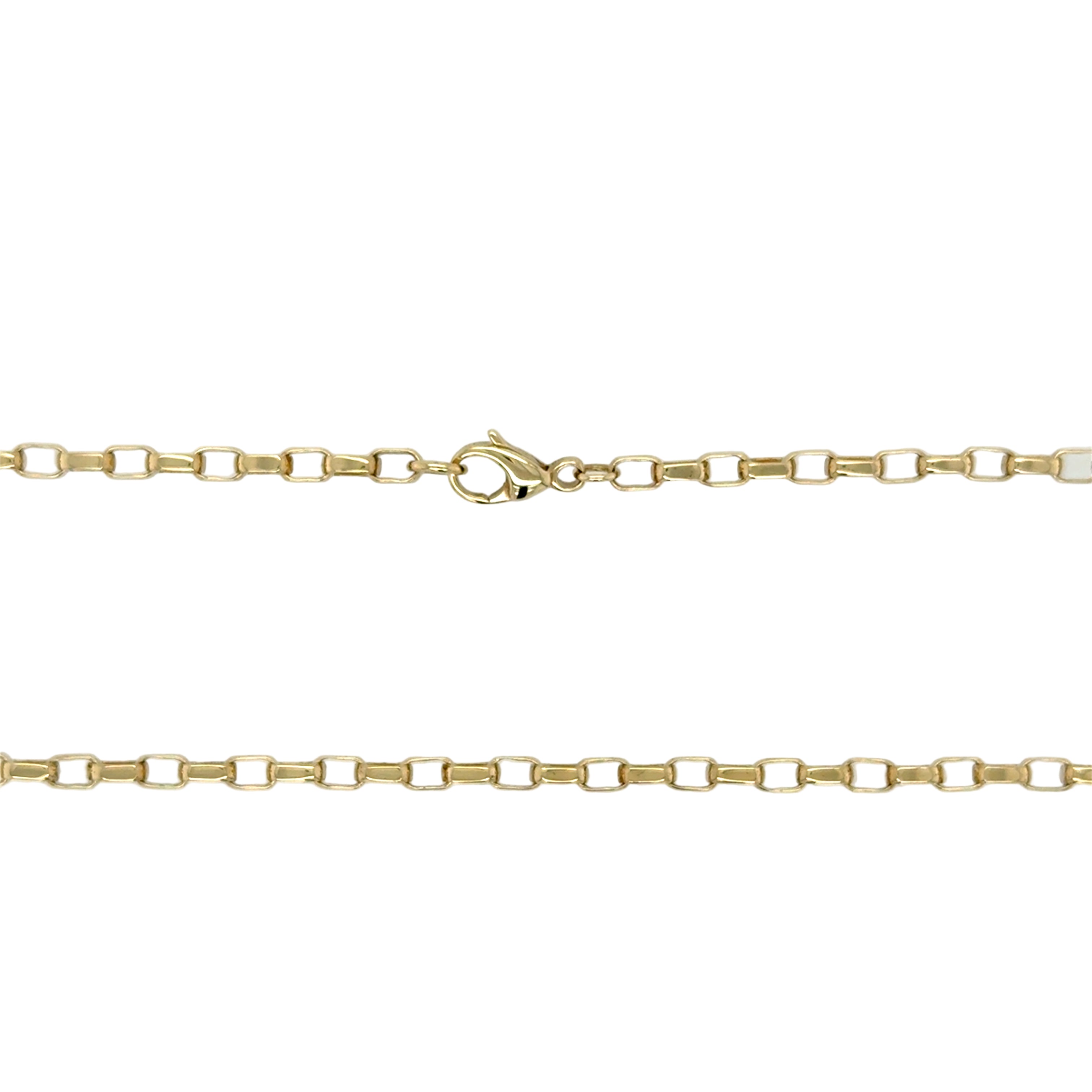 9ct Yellow Gold 24 Inch Rectangular Belcher Link Chain - 11.40g