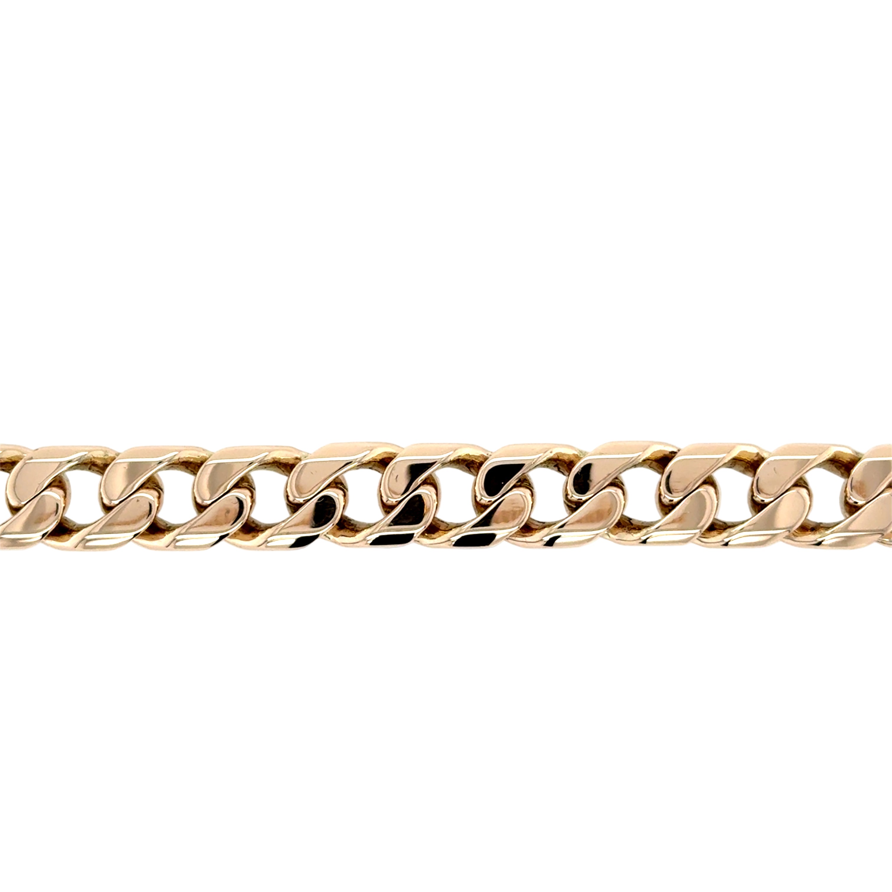 9ct Yellow Gold 9 Inch Chunky Curb Link Bracelet - 54.51g